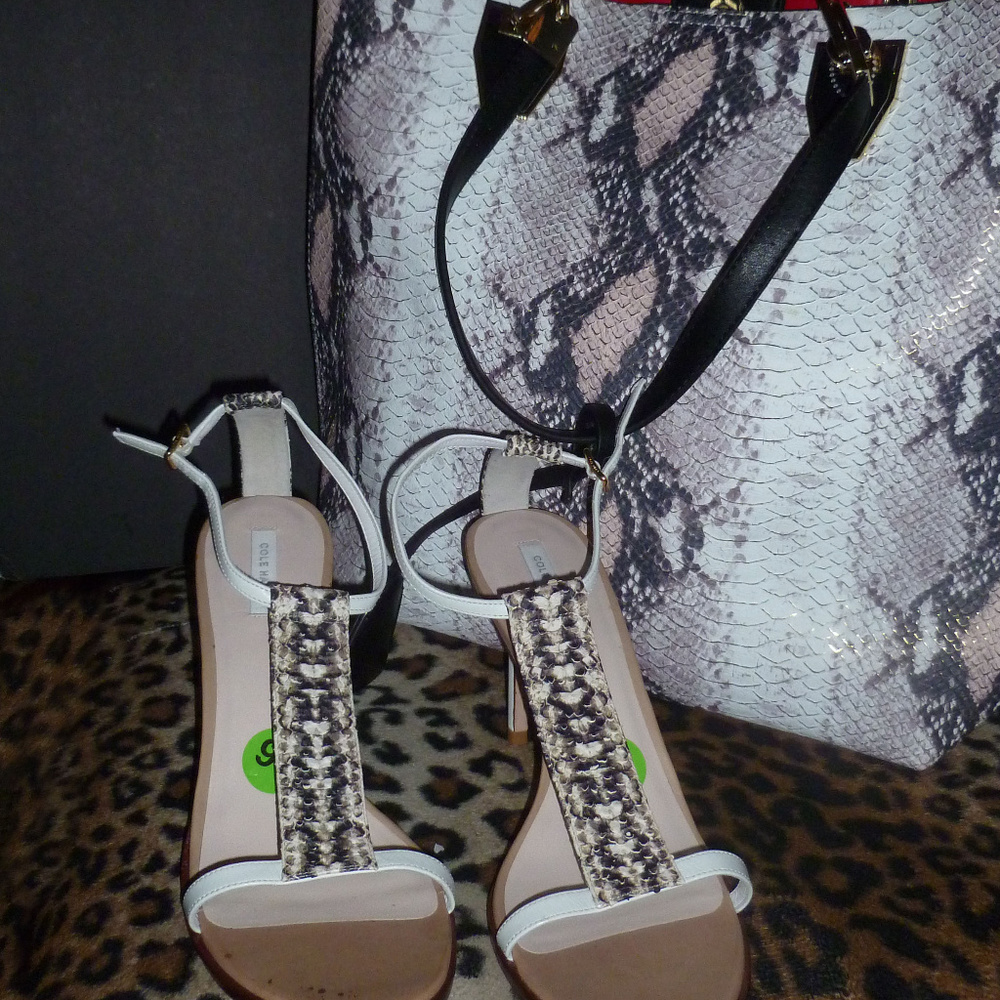 Cole Haan Snake Print High Heel Sandal